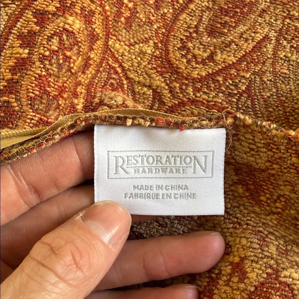 Restoration Hardware Italian paisley tapestry fringe pillow sham